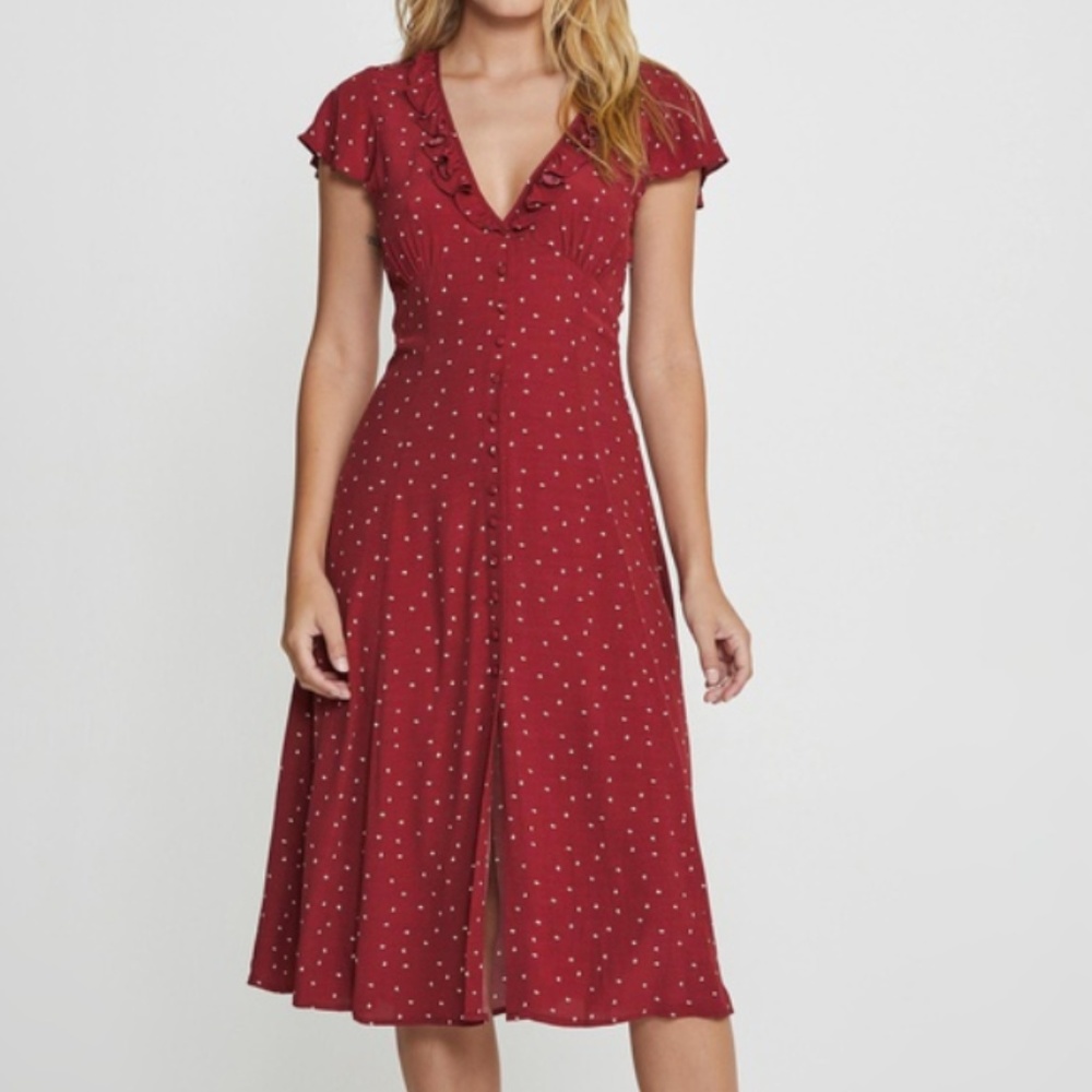Auguste The Label Luna Midi Dress in Wine